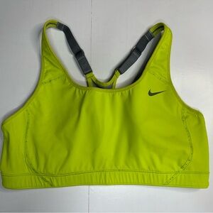 NIke Dri-Fit Racerback Women's bright Neon Green Yellow Lime sports bra Size LG